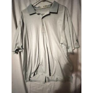 Fairway & Greene  light green and white stripe short sleeve polo shirt XL